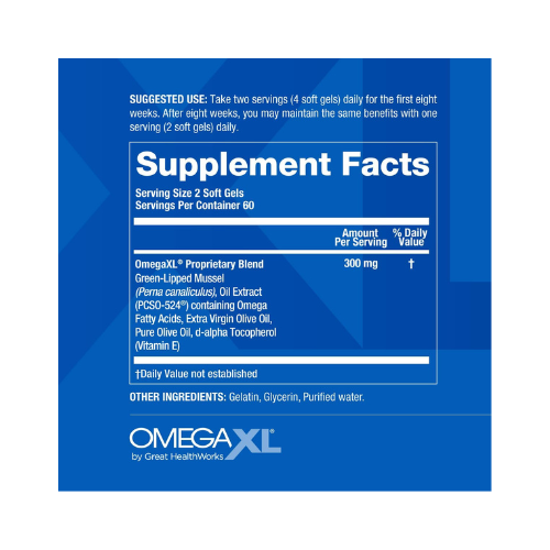 OmegaXL® Joint Support Supplement – Natural Muscle & Joint Relief with Green Lipped Mussel Oil | 120 Softgels, Drug-Free