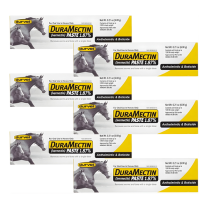 Durvet Duramectin 6.08g Equine Dewormer Paste – 6 Tubes for Horses