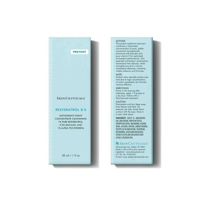 SkinCeuticals Resveratrol B E Night Serum | Antioxidant Concentrate for Firmness & Radiance | 1 oz