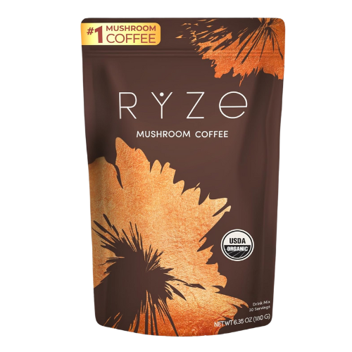 RYZE Superfoods Organic Mushroom Coffee with 6 Adaptogenic Mushrooms & MCT Oil | Lion’s Mane & Turkey Tail for Clean Energy & Focus – 30 Servings