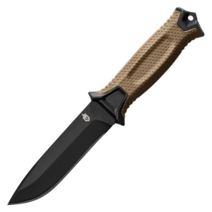 Gerber StrongArm Fixed Blade Knife – Plain Edge, Coyote Brown, Tactical Survival Knife