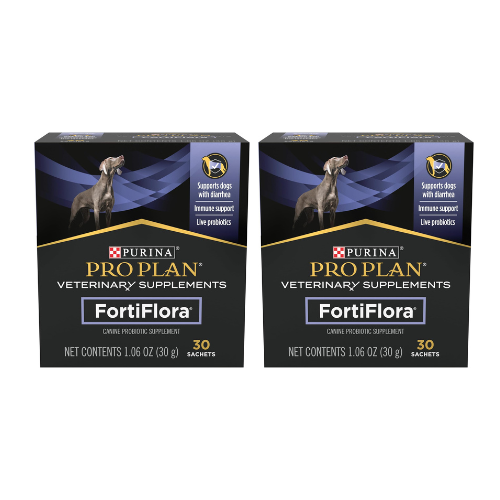 Purina Pro Plan FortiFlora Dog Probiotic Supplement for Digestive & Immune Health – Pack of 2 (30 Sachets Each)