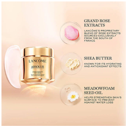 Lancôme Absolue Soft Cream – Anti-Aging Moisturizer with Grand Rose Extracts (2.0 oz / 60 ml)