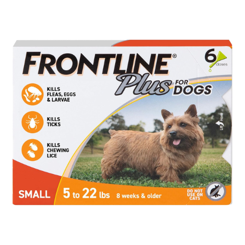 FRONTLINE Plus Flea & Tick Treatment for Small Dogs (5–22 lbs) – 6 Doses