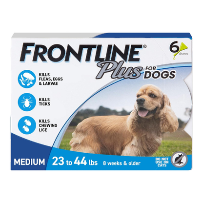 Frontline Plus Flea & Tick Treatment for Medium Dogs (23–44 lbs) – 6 Doses