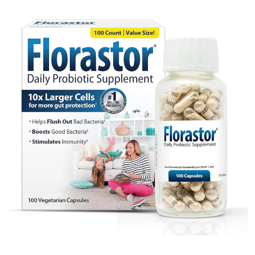 Florastor Probiotics | Digestive & Immune Health Support with Saccharomyces Boulardii | 100 Capsules