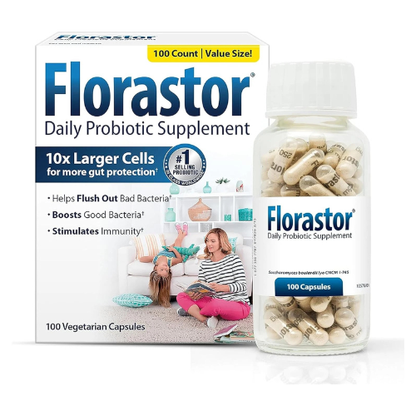 Florastor Probiotics | Digestive & Immune Health Support with Saccharomyces Boulardii | 100 Capsules