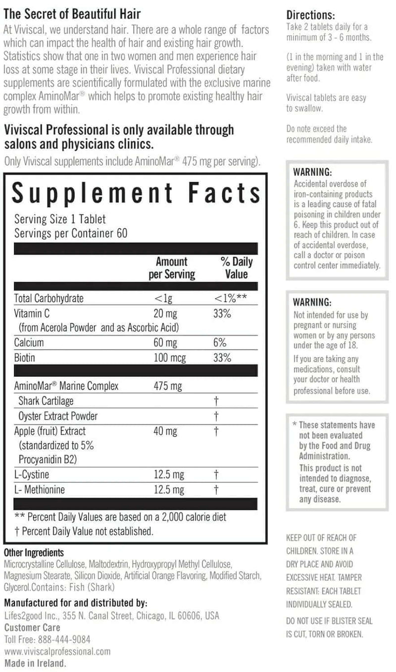 Viviscal Pro Hair Growth Support Supplement 180 Count - GREEN MART LAND