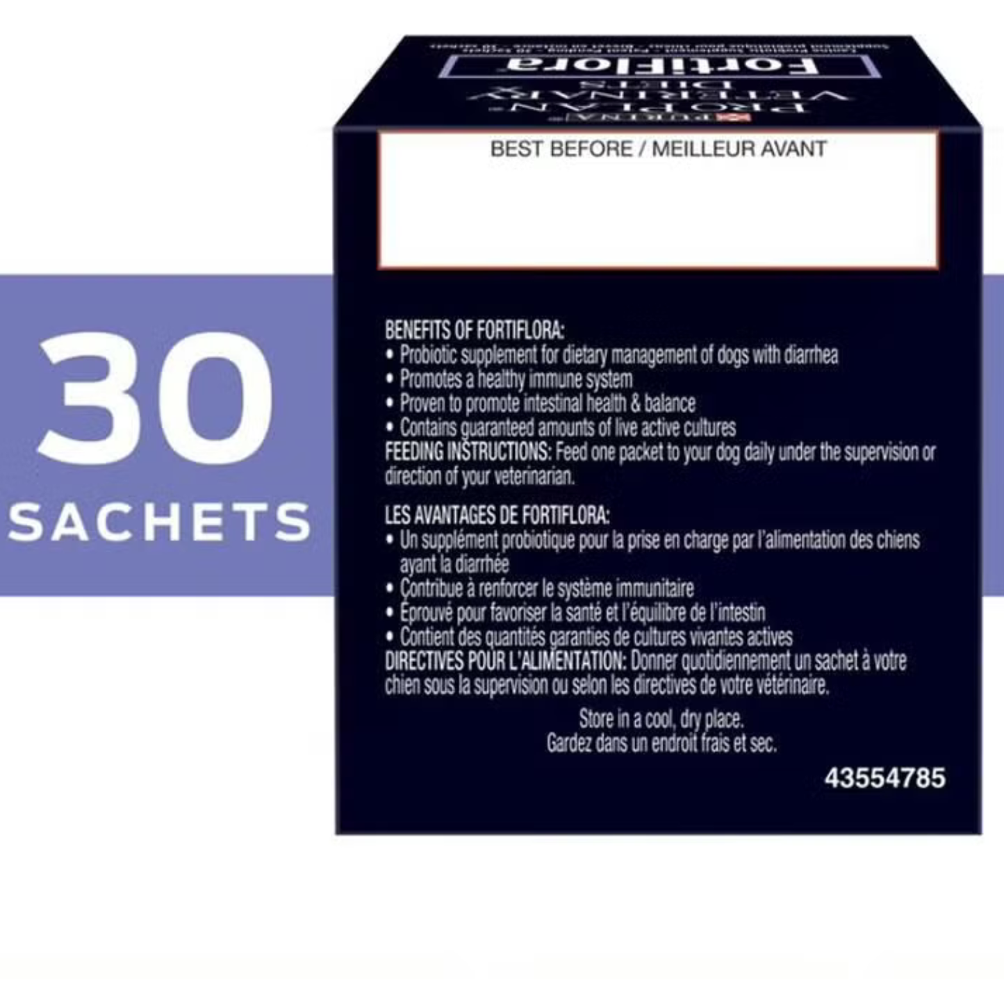 Purina Pro Plan FortiFlora Canine Probiotic Supplement – 30 Count Box for Digestive & Immune Health