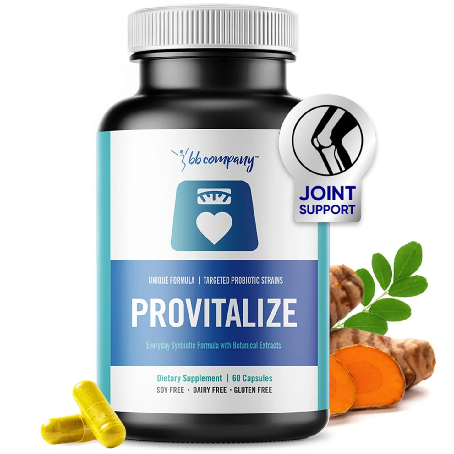 Provitalize Probiotic for Women with Turmeric & Moringa | Digestive Health, Menopause & Bloat Support | 60 Capsules