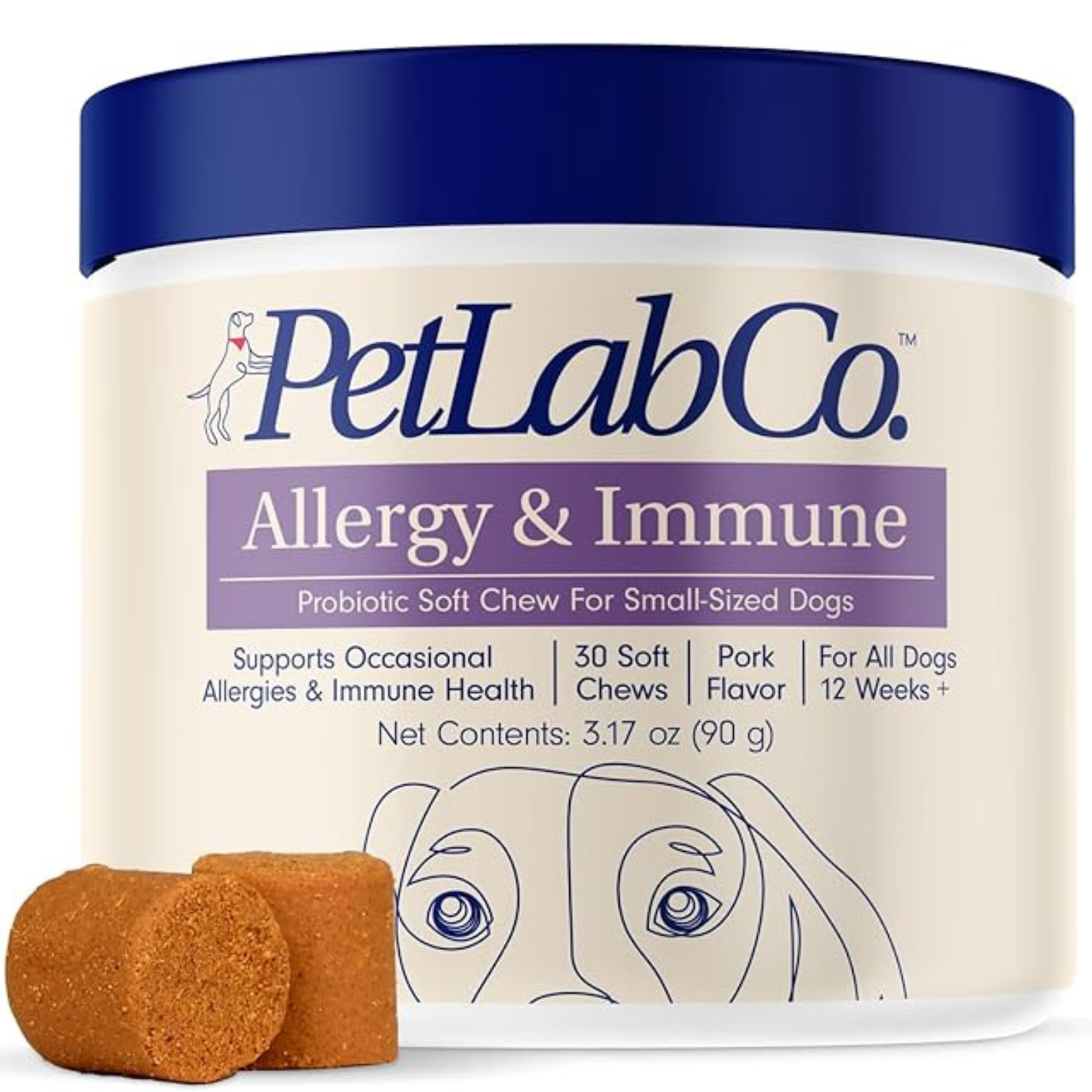 PetLab Co. Allergy & Immune Probiotic Chews for Dogs | Itch, Allergy & Gut Support – 30 Chews