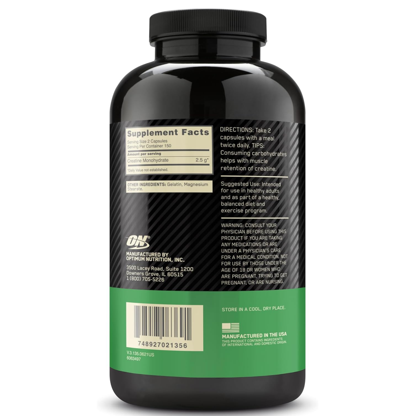 Optimum Nutrition Micronized Creatine Supplement 300 Capsules