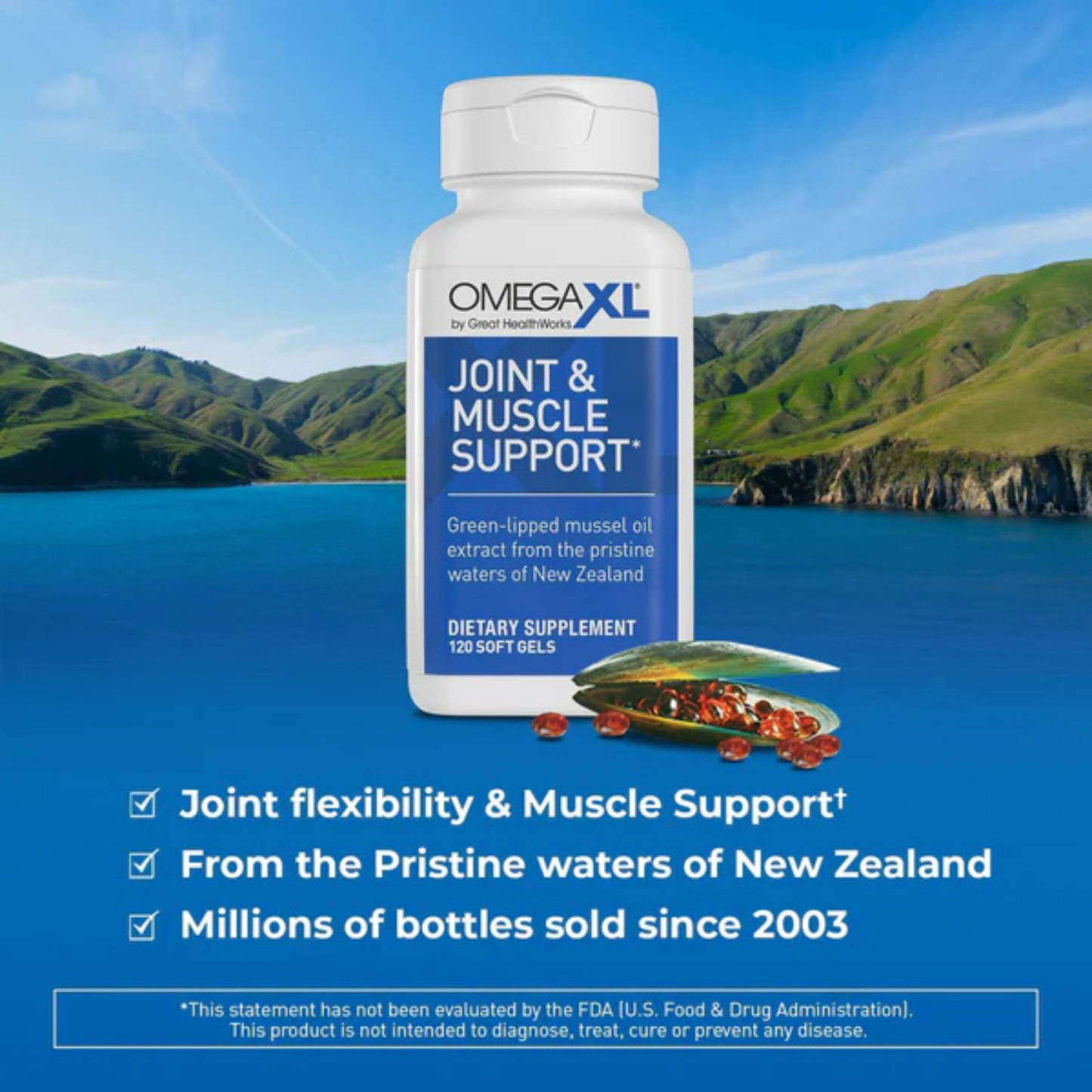 OmegaXL® Joint & Muscle Support Drug-Free Supplement 120 Softgels
