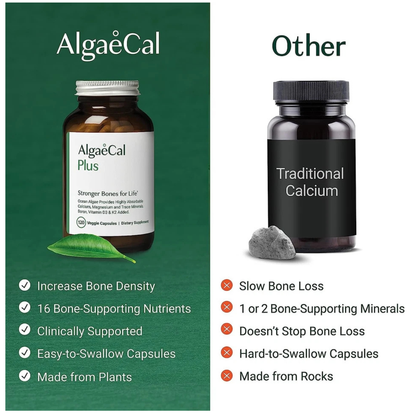 AlgaeCal® Plus Increase Bone Density Supplement 120 Veggie Capsules
