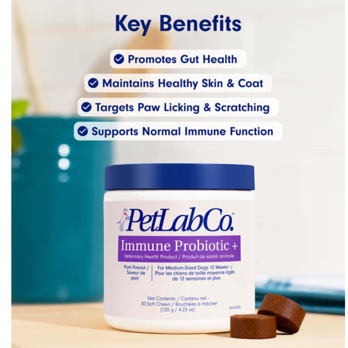 PetLab Co. Allergy & Immune Probiotic Chews for Dogs | Itch, Allergy & Gut Support – 30 Chews