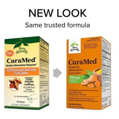 Terry Naturally CuraMed Superior Absorption Curcumin 750 mg Curcumin Complex 120 Softgels