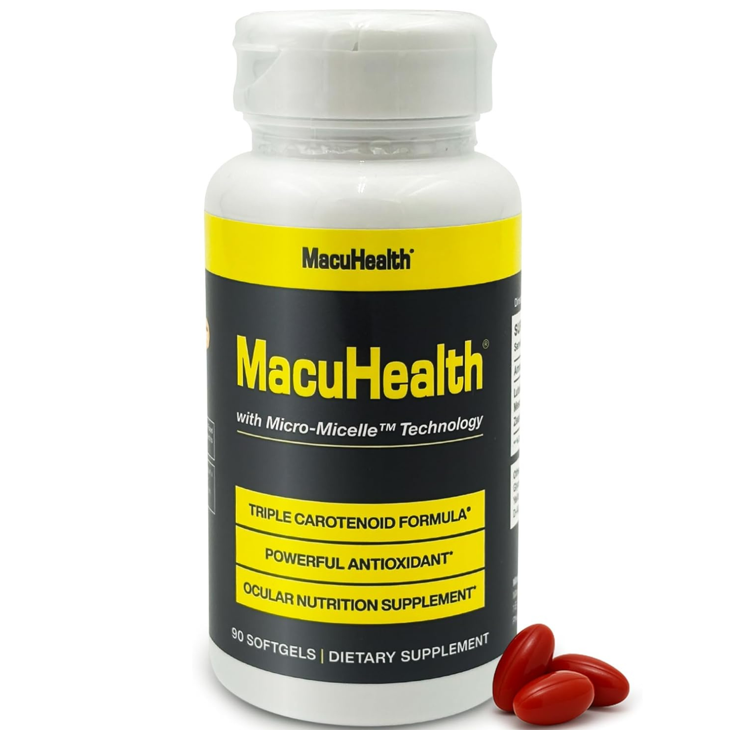 MacuHealth Triple Carotenoid Formula – Advanced Eye Vitamin for Macular Health | 90 Softgels (3-Month Supply)